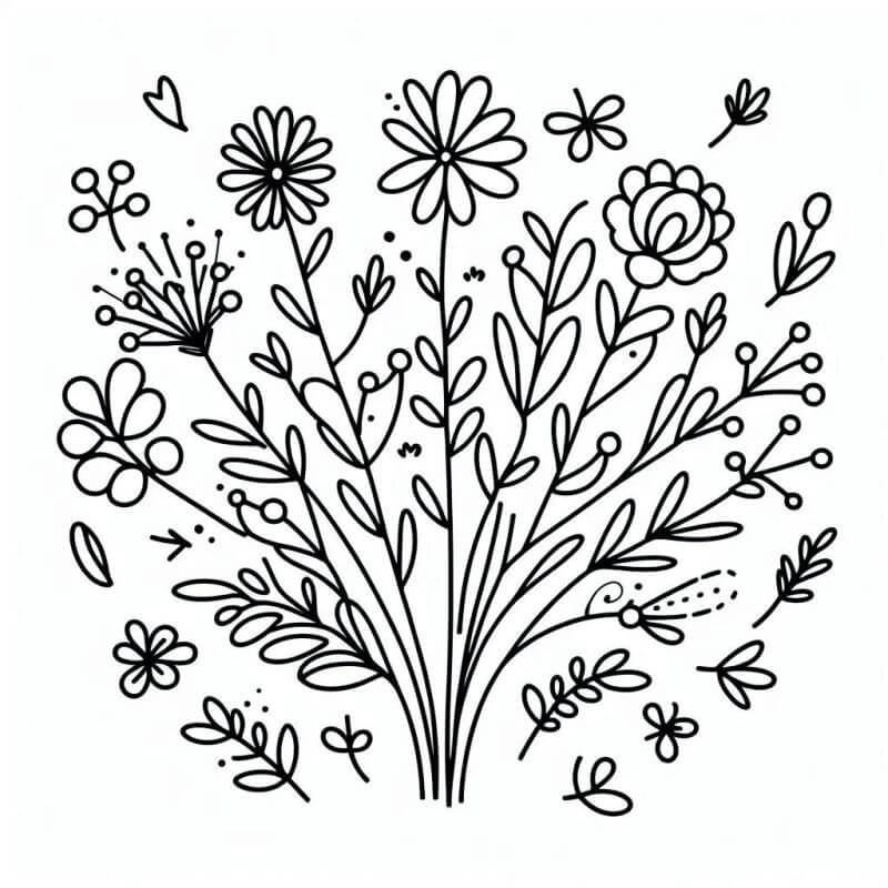 Desenho de Flores para imprimir