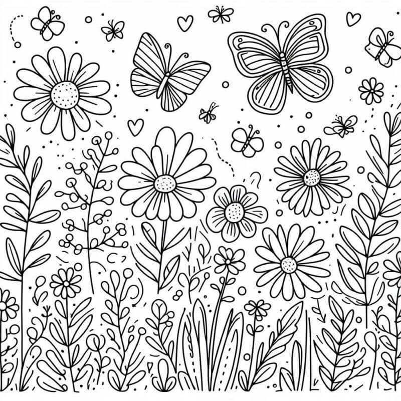 Desenho de Flores para imprimir