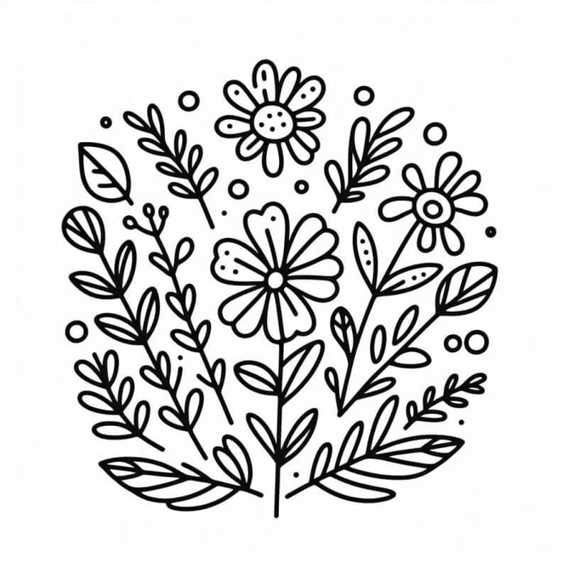 Desenho de Flores para imprimir