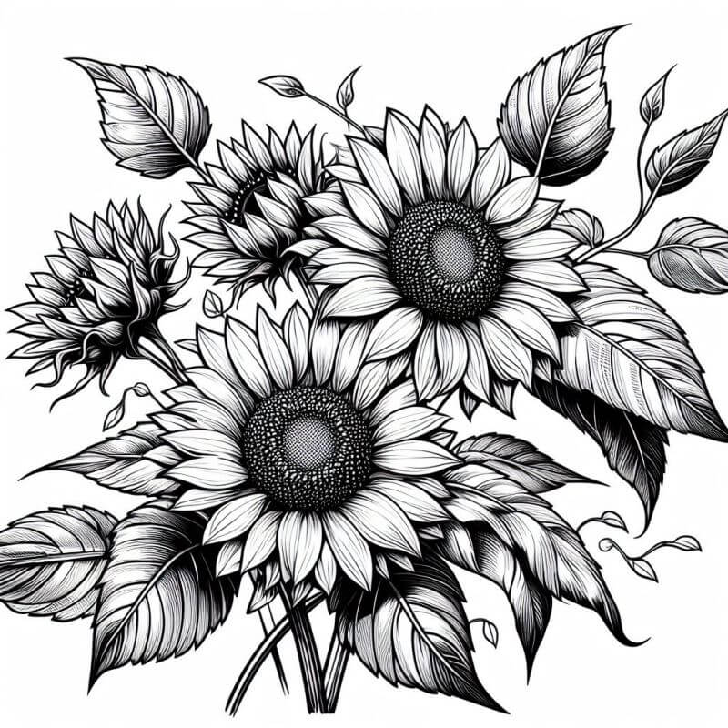 Desenho de Flores para imprimir