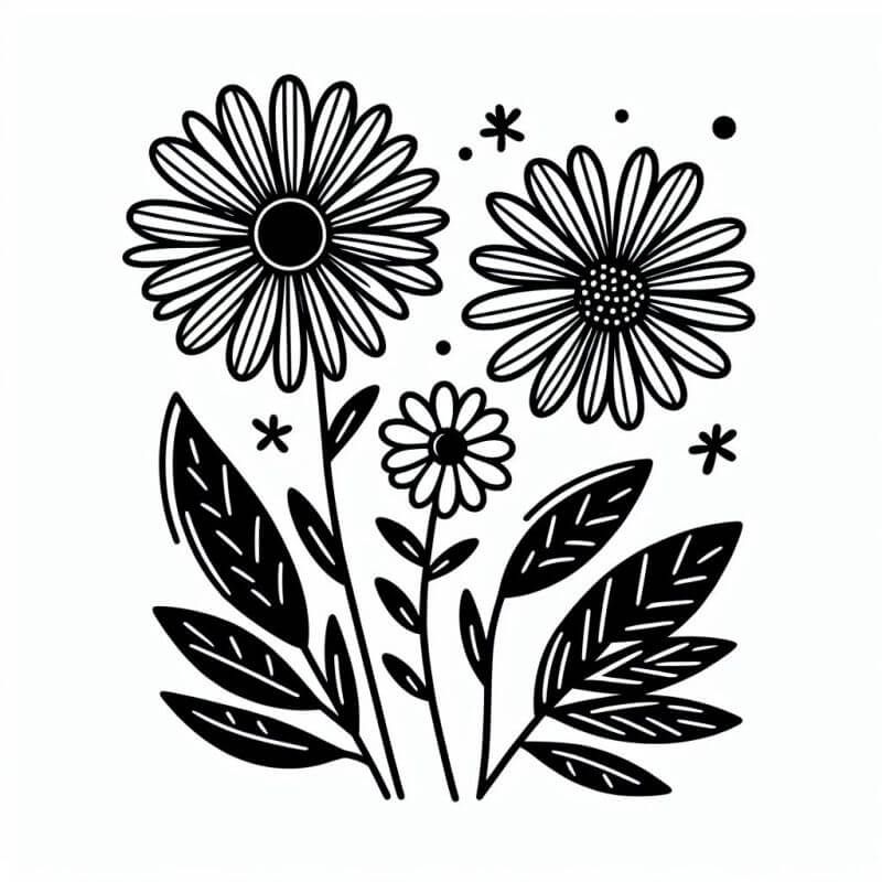 Desenho de Flores para imprimir