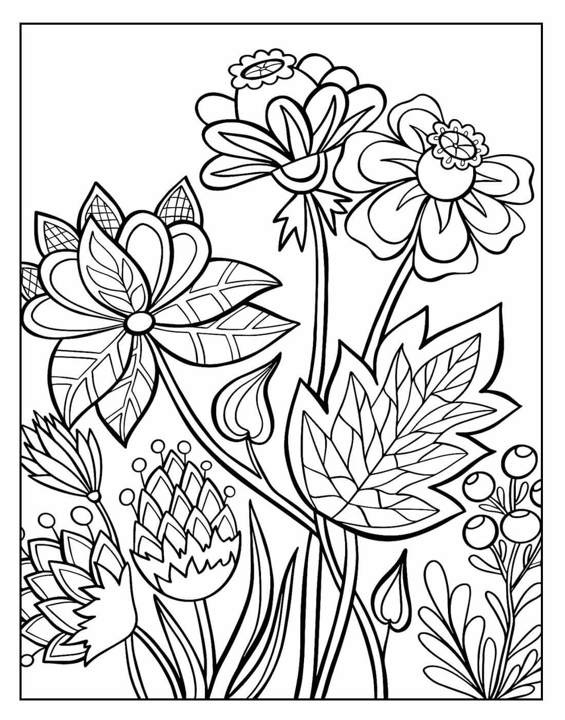 Desenho de Flores para imprimir
