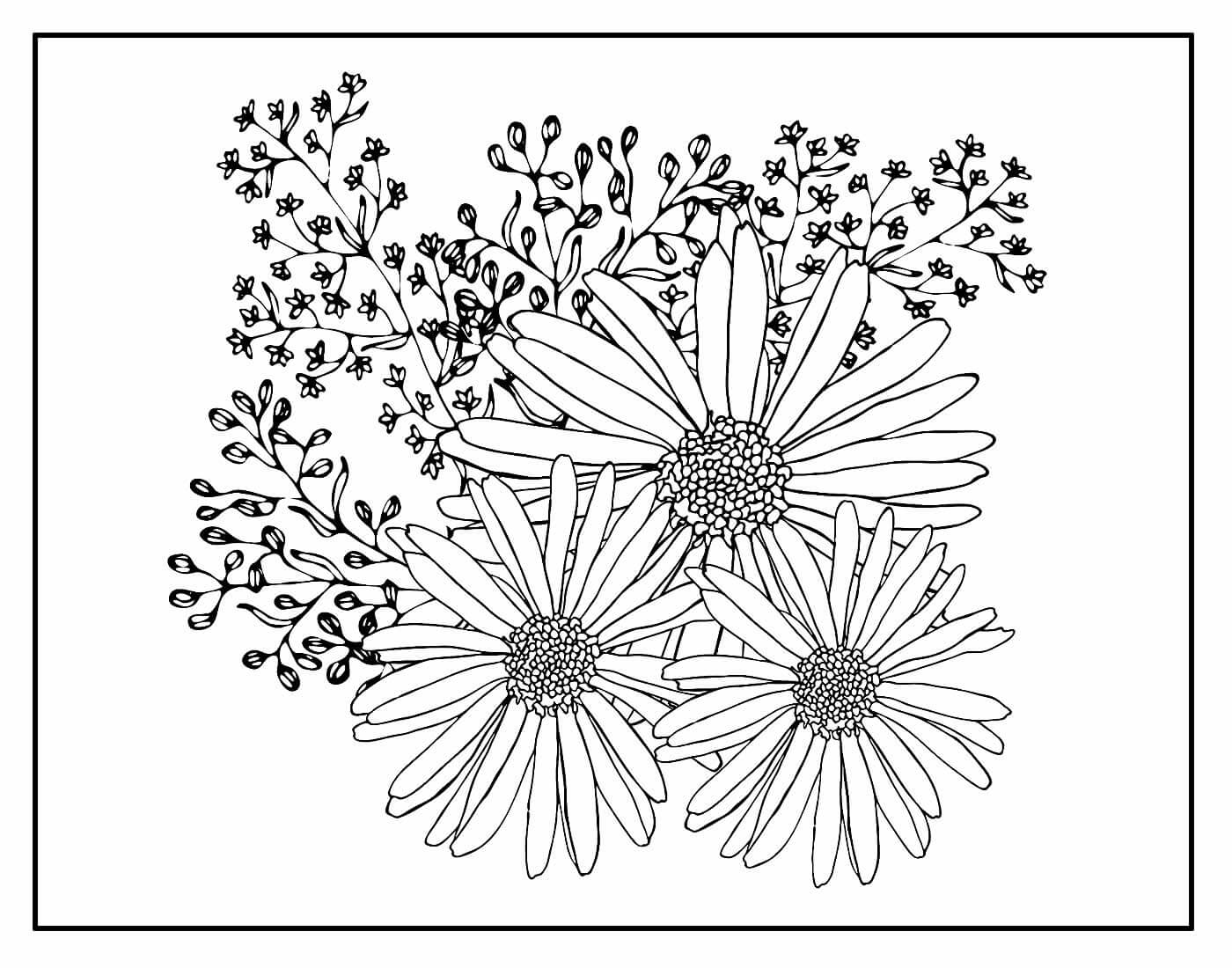 Desenho de Flores para imprimir