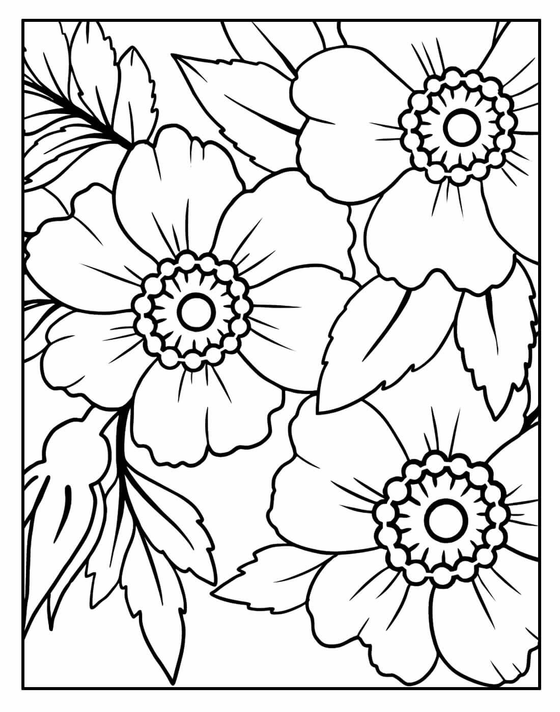 Desenho de Flores para imprimir