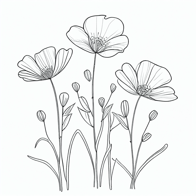 Desenho de Flores para imprimir