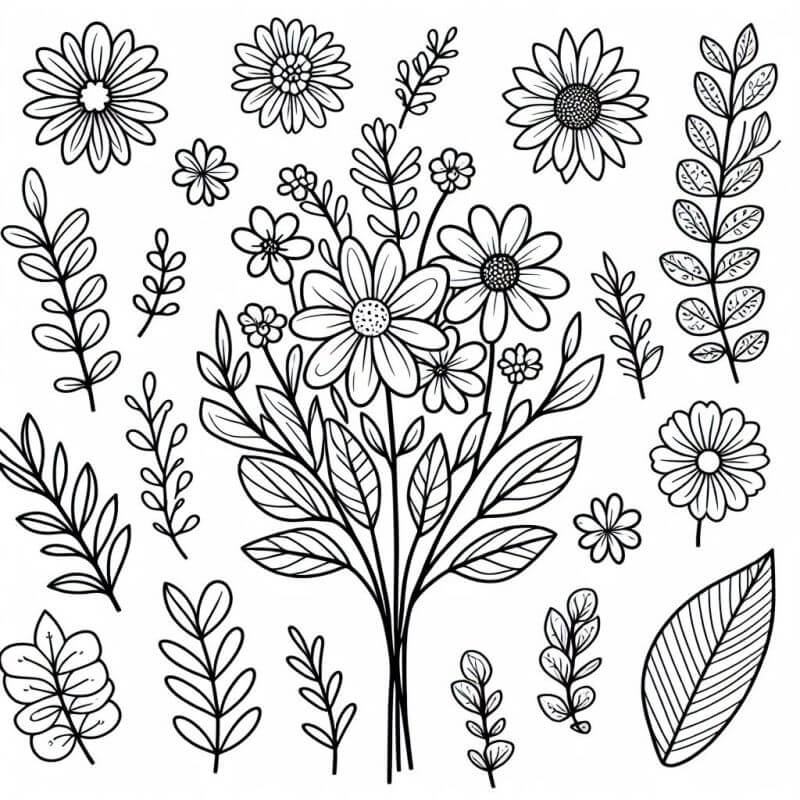 Desenho de Flores para imprimir