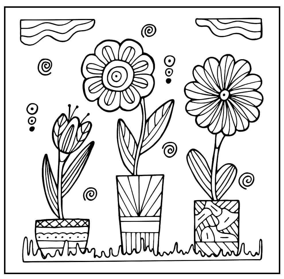 Desenho de Flores para imprimir