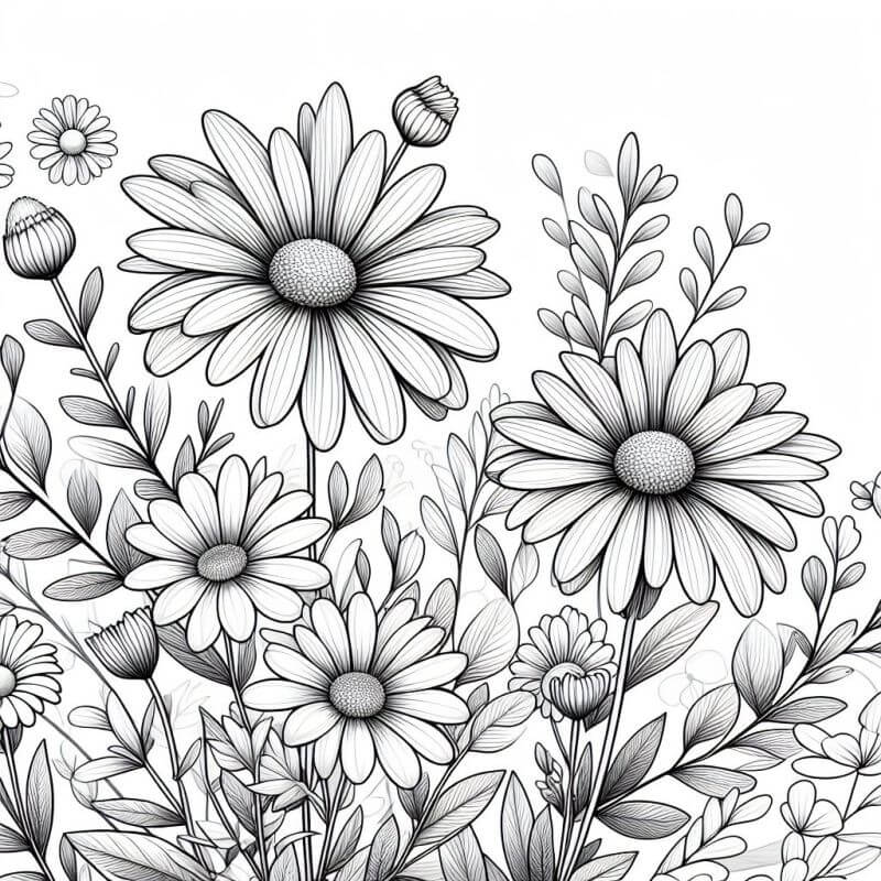 Desenho de Flores para imprimir