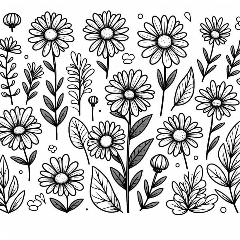 Desenho de Flores para imprimir