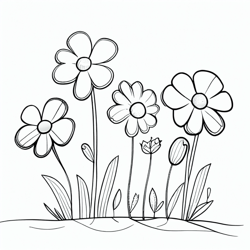 Desenho de Flores para imprimir