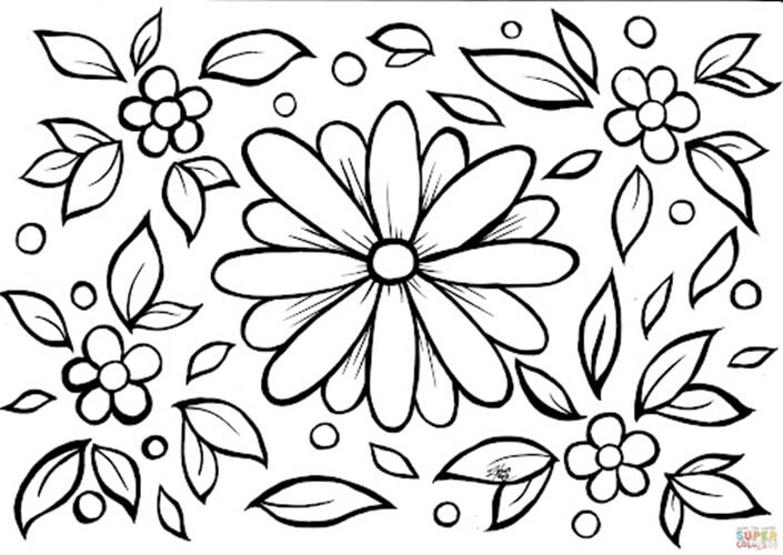 Desenho de Flores para imprimir