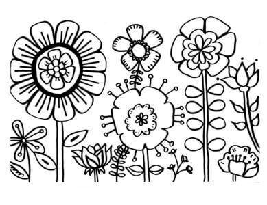 Desenho de Flores para imprimir