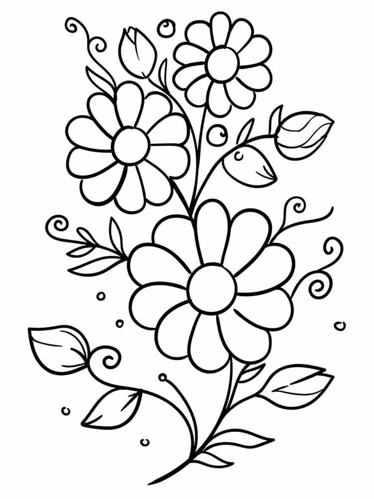 Desenho de Flores para imprimir