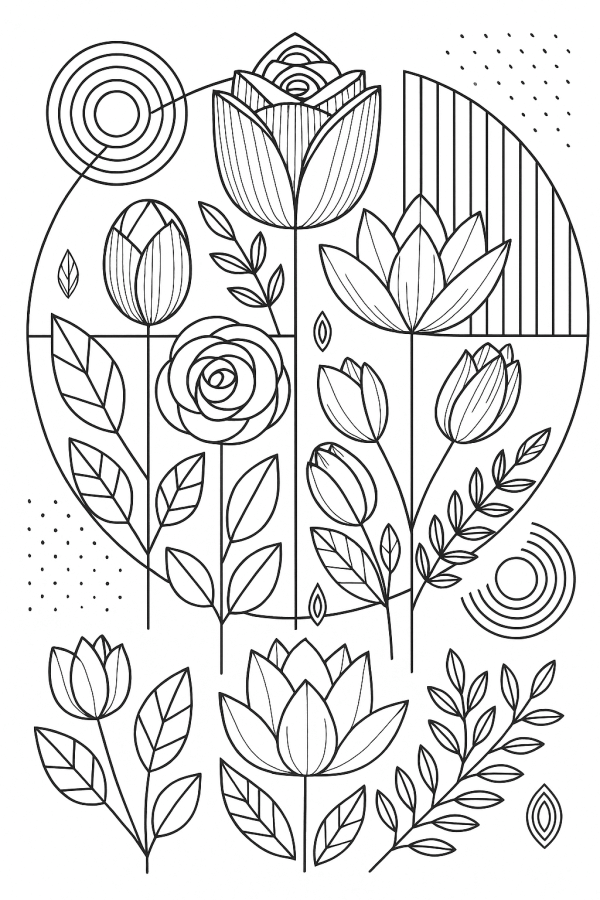 Desenho de Flores para imprimir