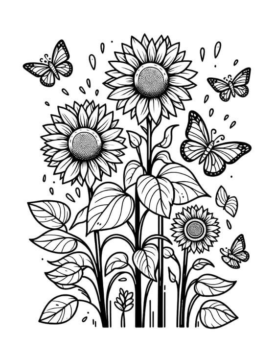 Desenho de Flores para imprimir