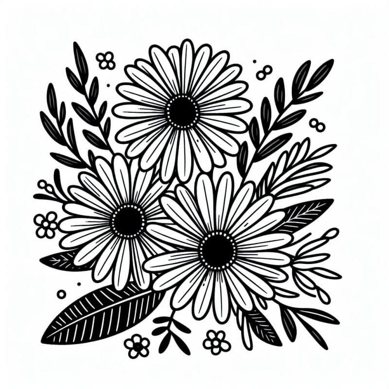 Desenho de Flores para imprimir
