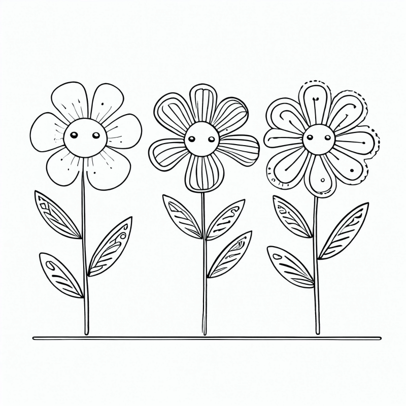 Desenho de Flores para imprimir