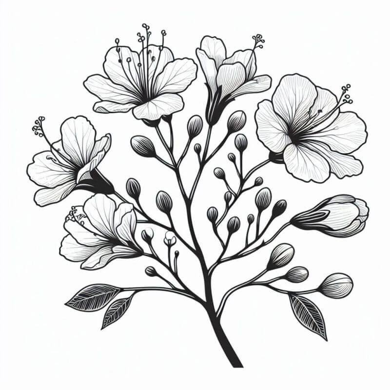 Desenho de Flores para imprimir