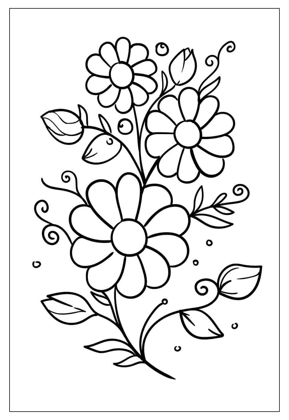 Desenho de Flores para imprimir