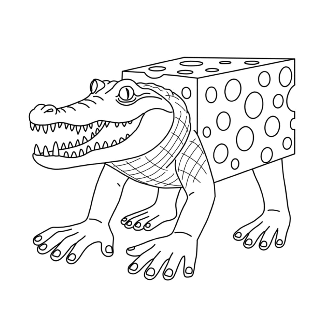 Desenho de Italian Brainrot para imprimir