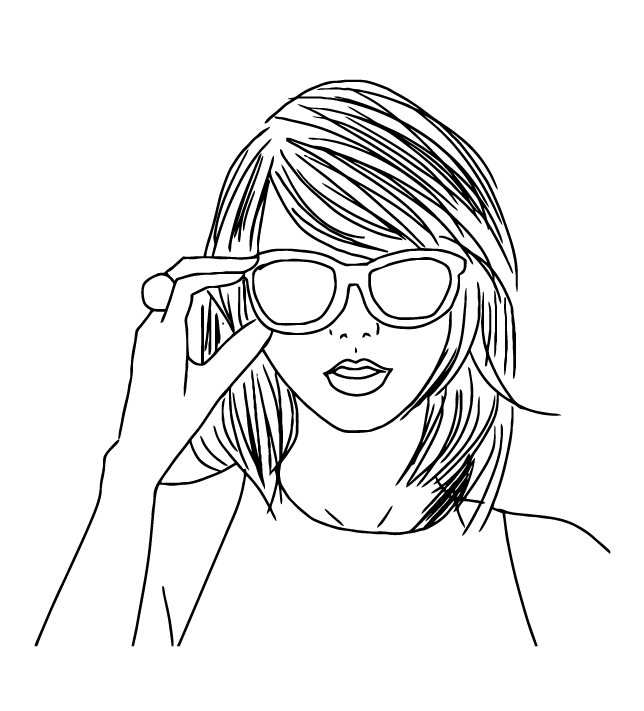 Desenho de Taylor Swift para imprimir