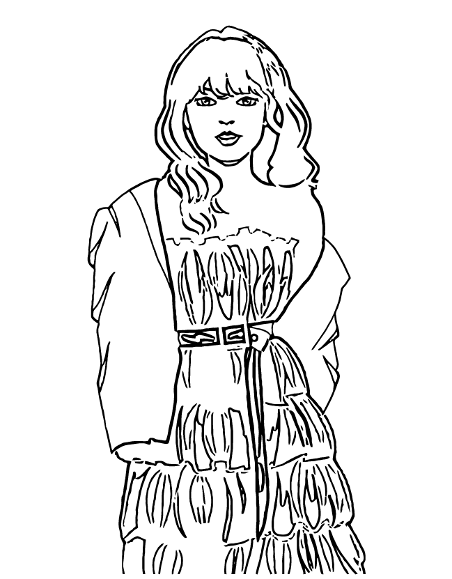Desenho de Taylor Swift para imprimir