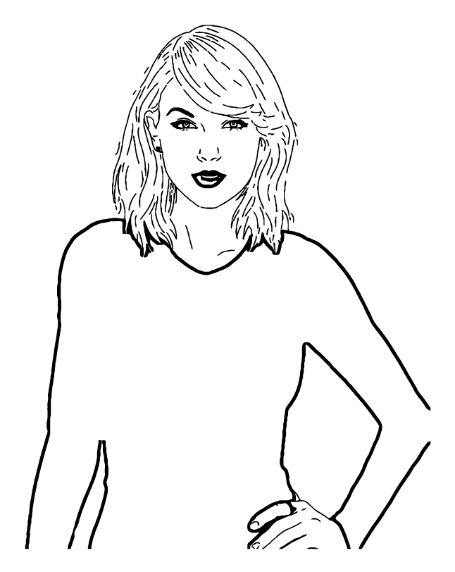 Desenho de Taylor Swift para imprimir