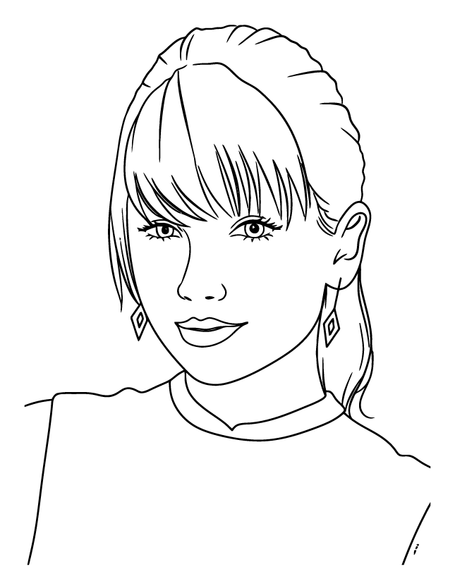 Desenho de Taylor Swift para imprimir