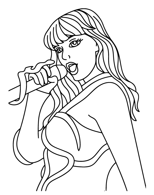 Desenho de Taylor Swift para imprimir