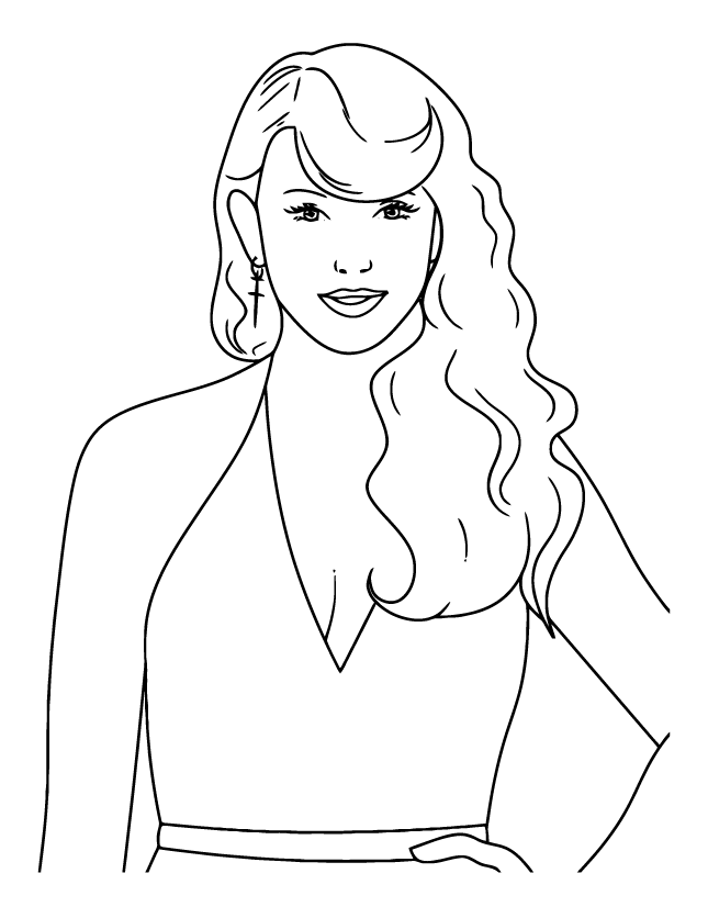 Desenho de Taylor Swift para imprimir
