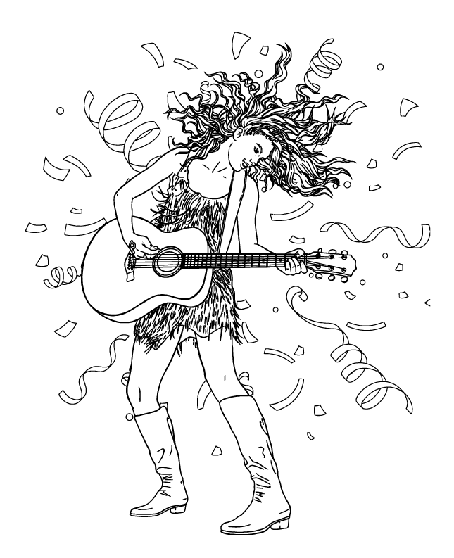Desenho de Taylor Swift para imprimir