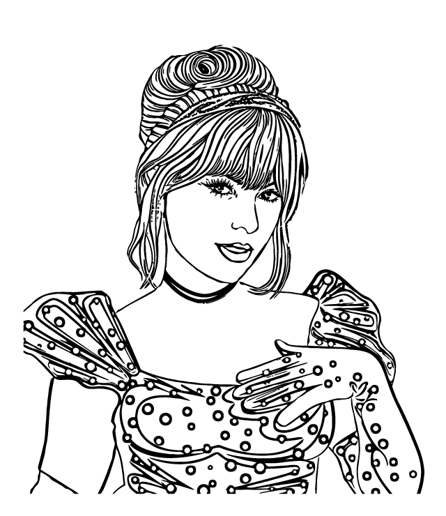 Desenho de Taylor Swift para imprimir