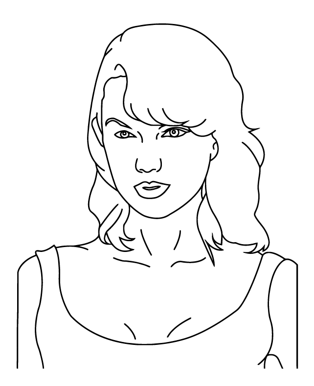 Desenho de Taylor Swift para imprimir