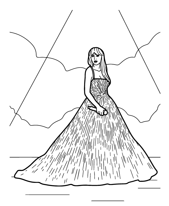 Desenho de Taylor Swift para imprimir