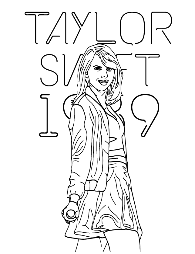 Desenho de Taylor Swift para imprimir