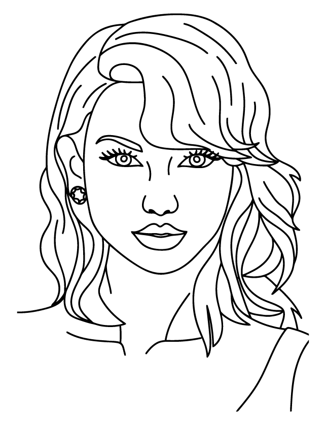 Desenho de Taylor Swift para imprimir