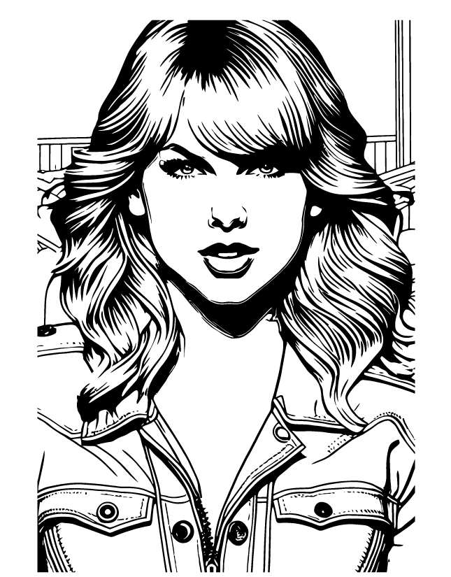 Desenho de Taylor Swift para imprimir