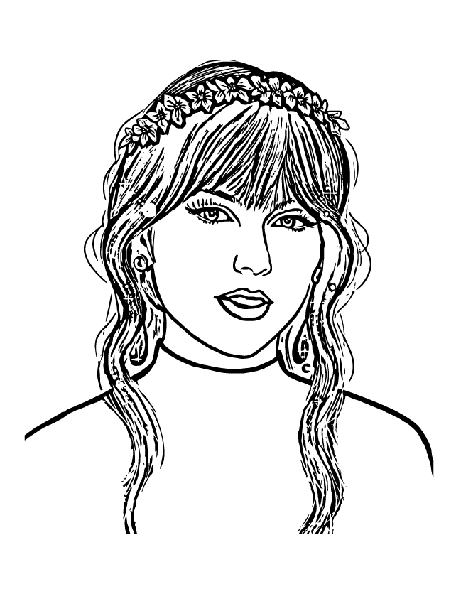 Desenho de Taylor Swift para imprimir