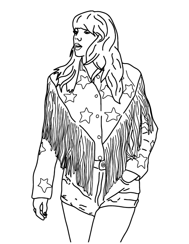 Desenho de Taylor Swift para imprimir