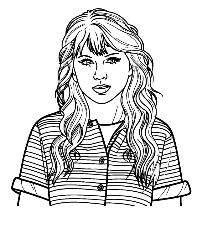 Desenho de Taylor Swift para imprimir