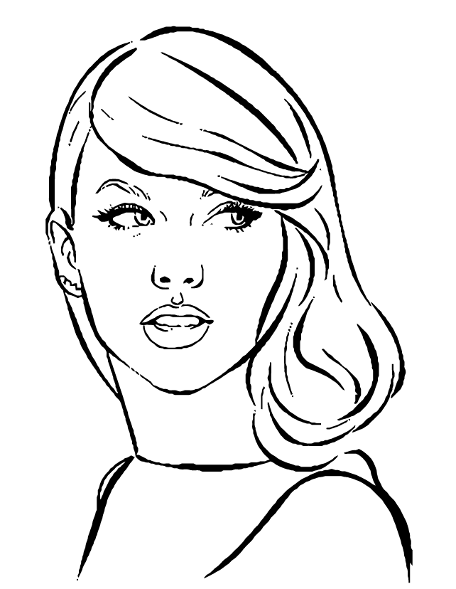 Desenho de Taylor Swift para imprimir