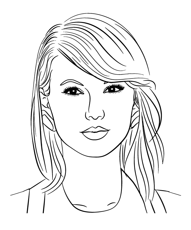 Desenho de Taylor Swift para imprimir