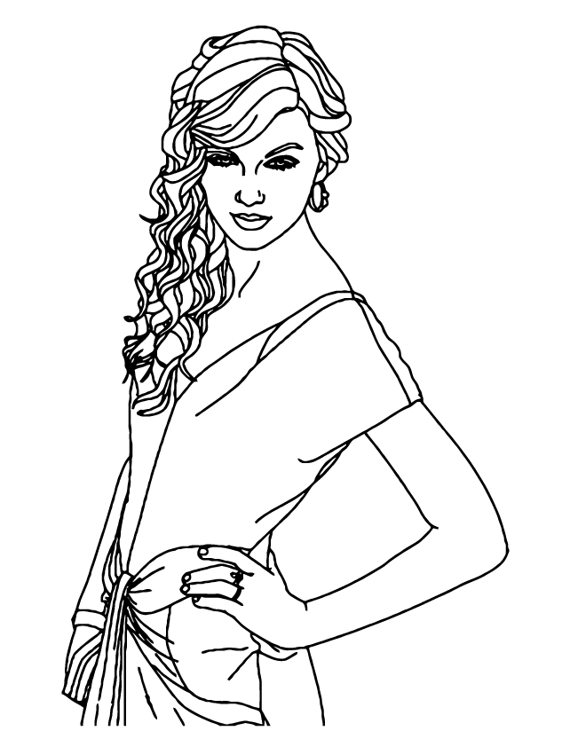 Desenho de Taylor Swift para imprimir