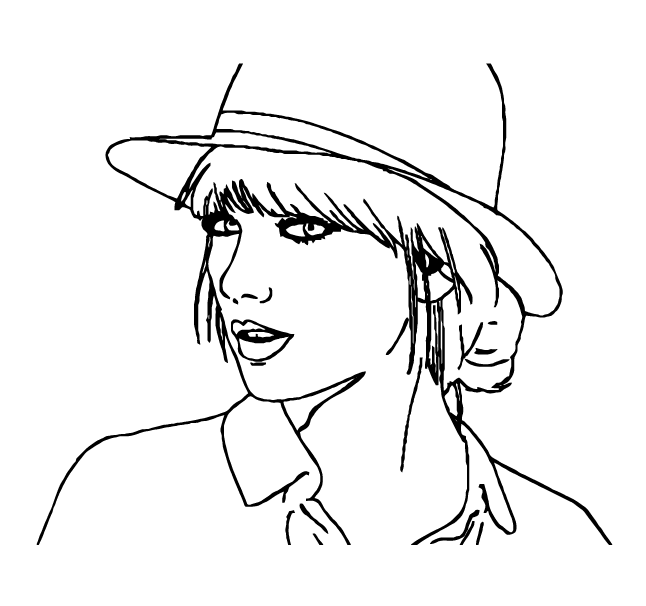 Desenho de Taylor Swift para imprimir
