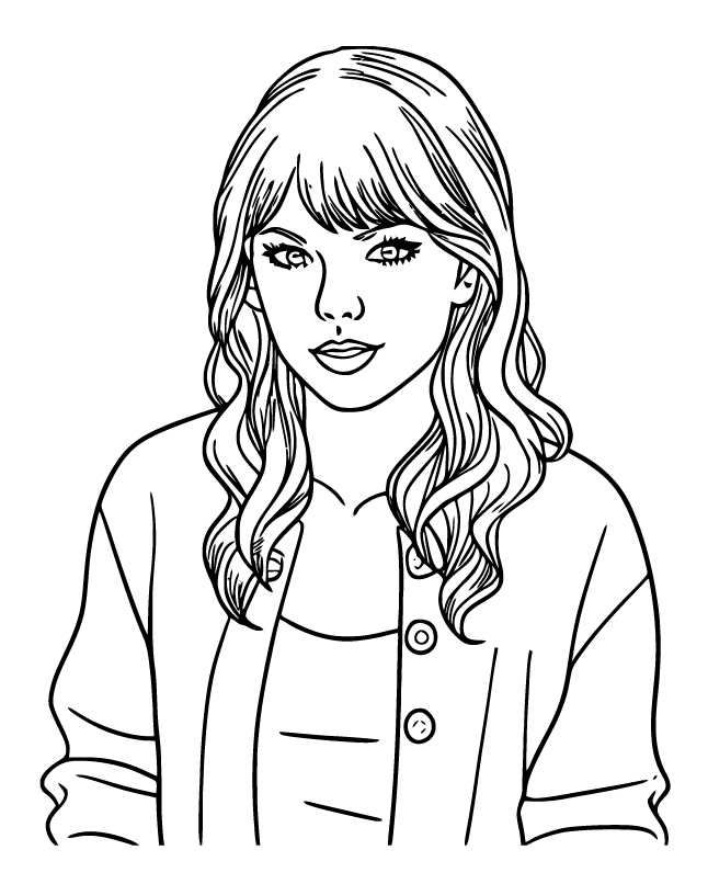 Desenho de Taylor Swift para imprimir