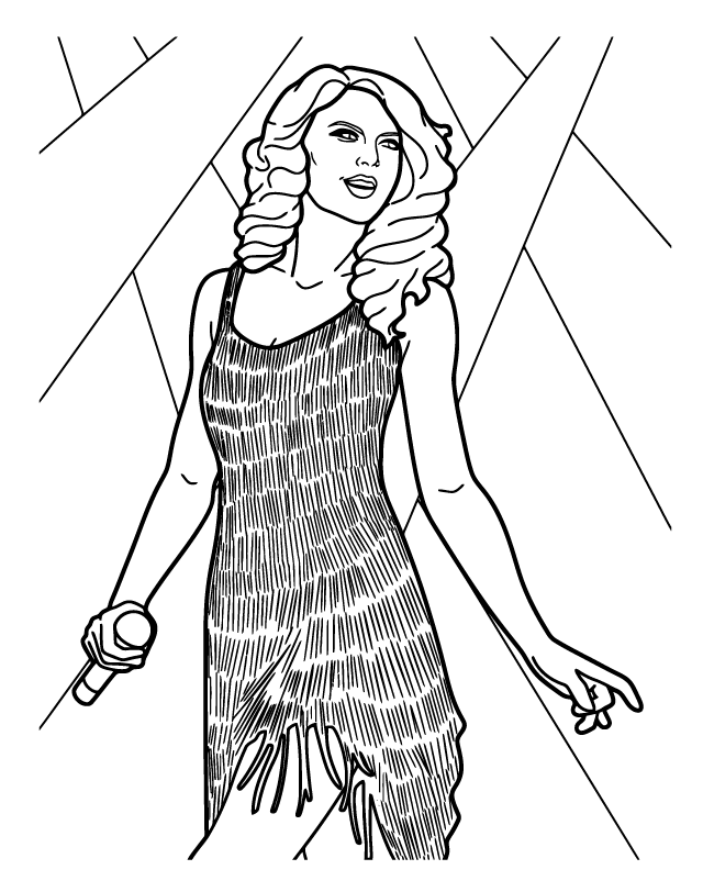 Desenho de Taylor Swift para imprimir