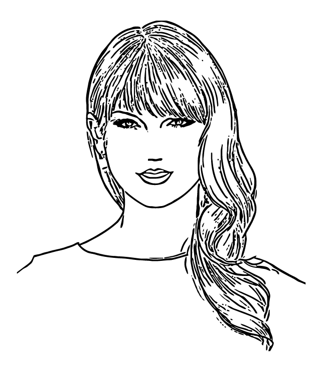 Desenho de Taylor Swift para imprimir