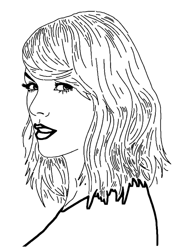Desenho de Taylor Swift para imprimir