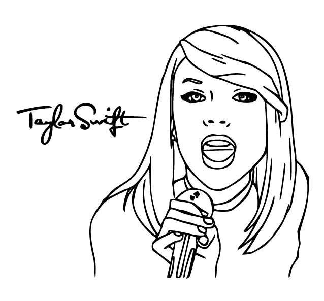 Desenho de Taylor Swift para imprimir