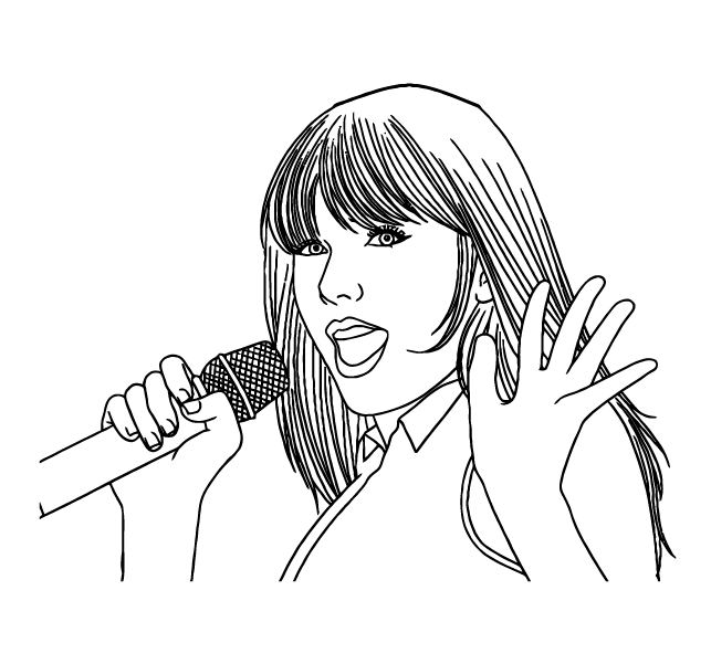 Desenho de Taylor Swift para imprimir